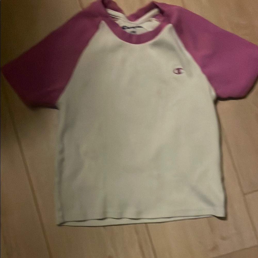 Champion Pink and White Raglan T-Shirt